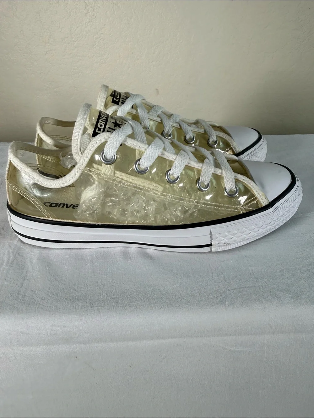 Converse Chuck Taylor All Star Clear See Through Vinyl Sneakers Shoes Size 1